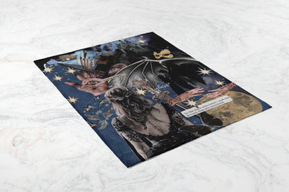 Detailed Collage Fantasy Art Printed Bedding Set