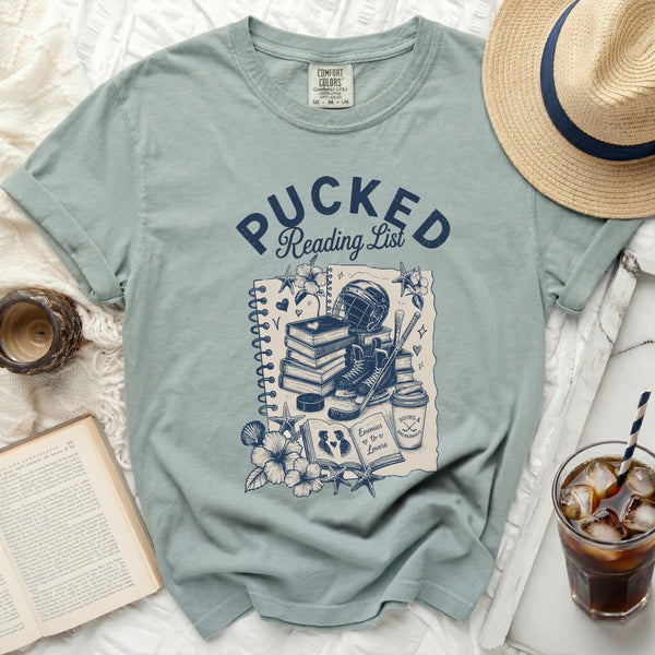 Pucked Reading List Tee in Bay