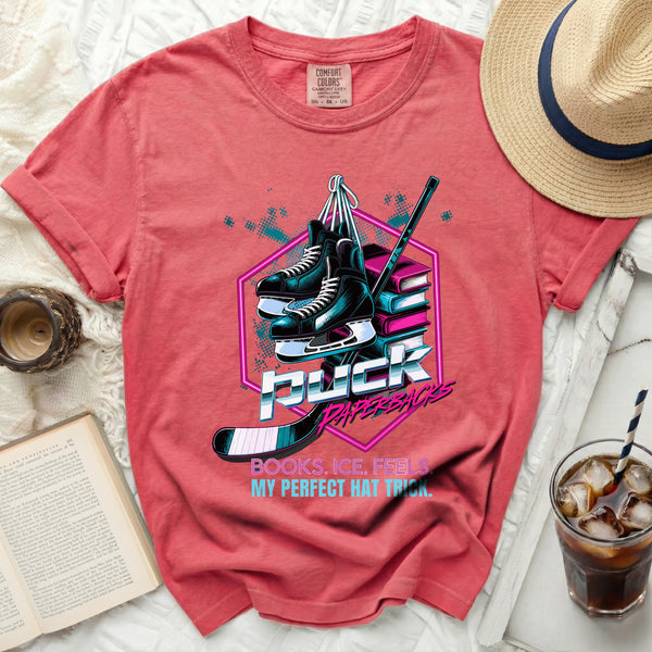 Puck Paperbacks Hockey Reader Tee in Watermelon