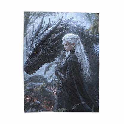 Enchanting Medieval Dragon and Princess Blanket
