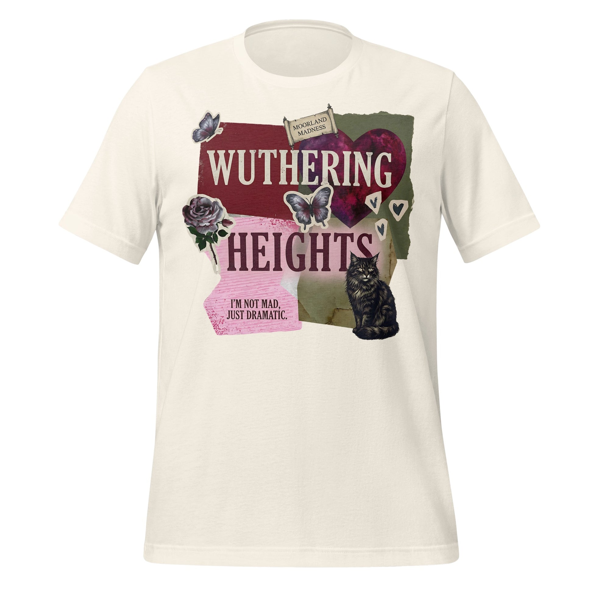 Wuthering Heights Graphic Cat and Quotes T-shirt