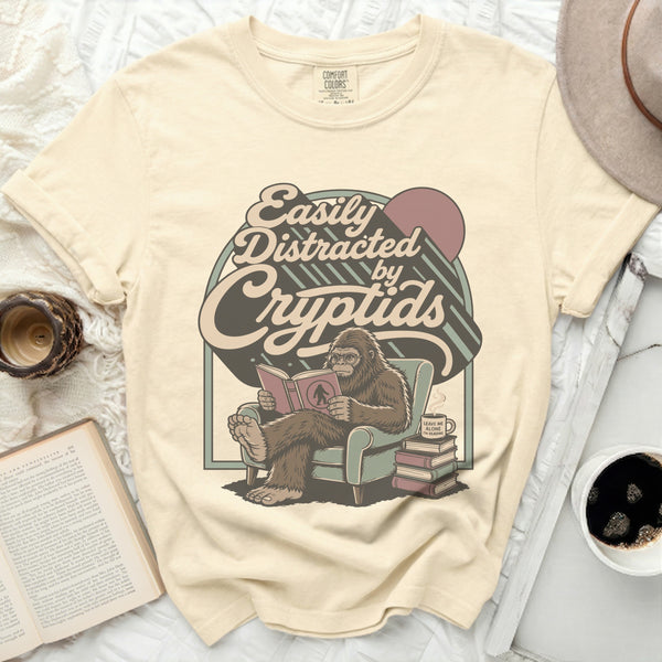 Easily Distracted Cryptid Reader Tee in Ivory