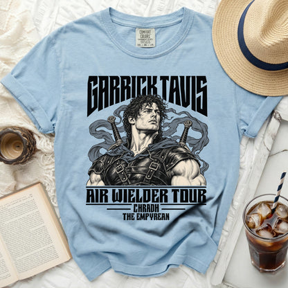 Light blue t-shirt with Garrick Tavis Air Wielder Tour graphic.