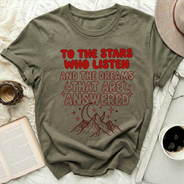 Boho Night Court Mountain Tee in Military Green