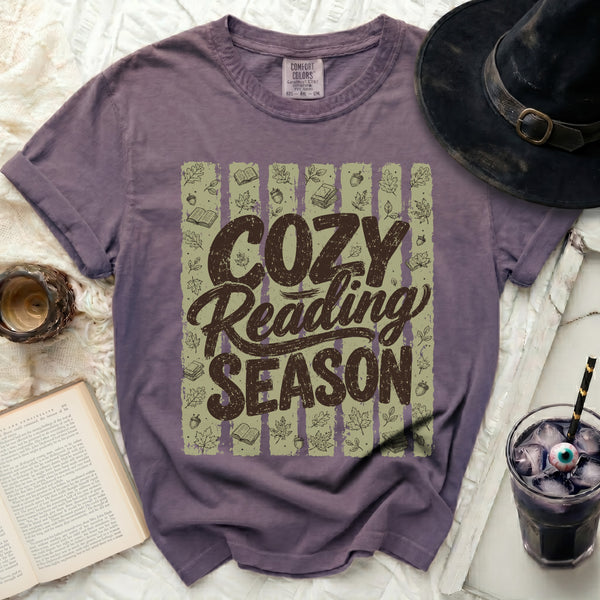 Cozy Reading Tee in Grape