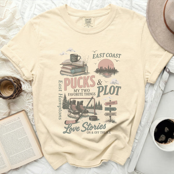 Pucks & Plot East Coast Tee in Ivory
