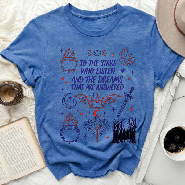 Velaris Symbols Statement Tee in Heather True Royal