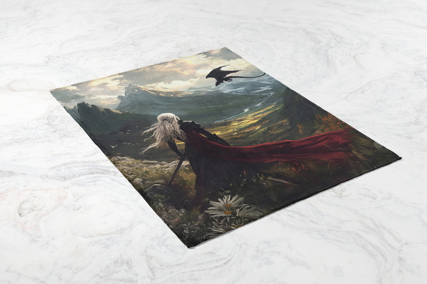 Enchanting Landscape with Dragon Wall Art Print