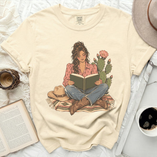 Cowgirl Book Club Tee in Ivory