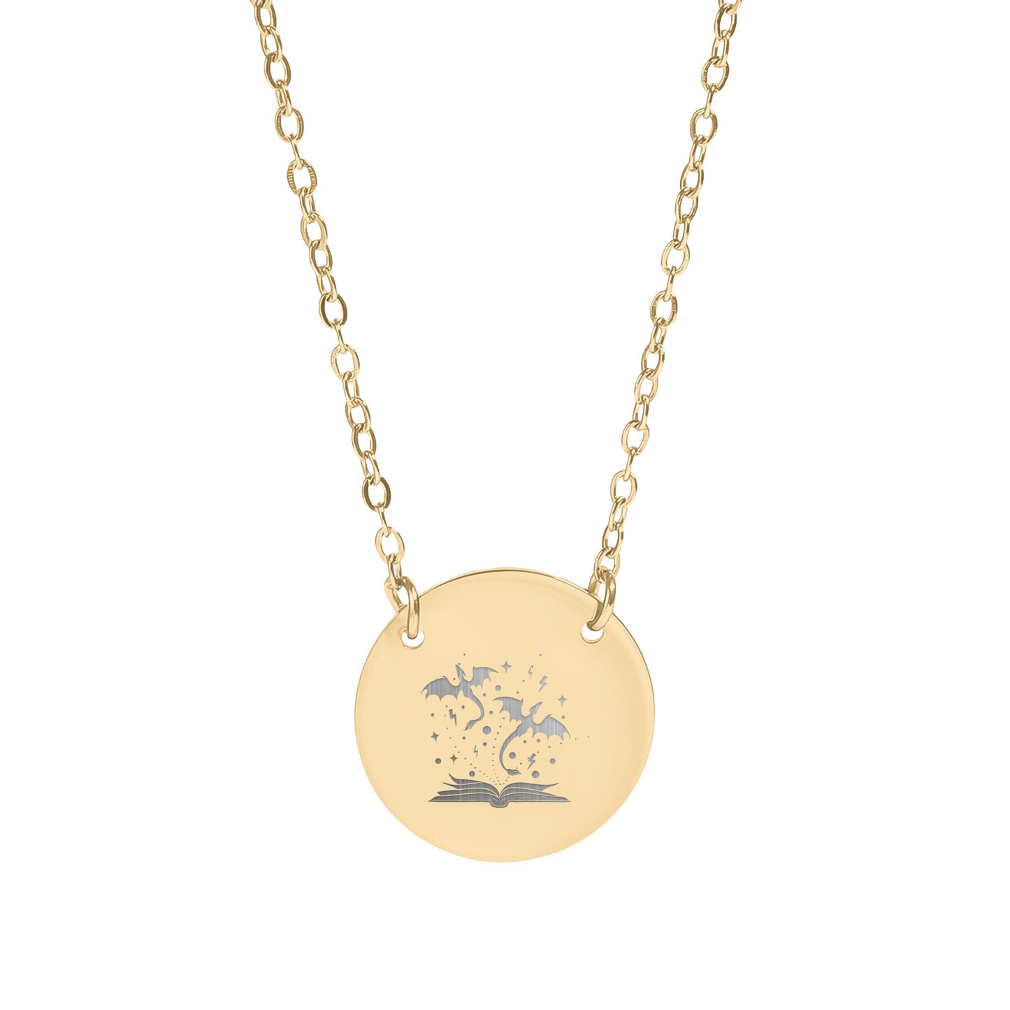 Magical Flying Dragons and Book Design Necklace