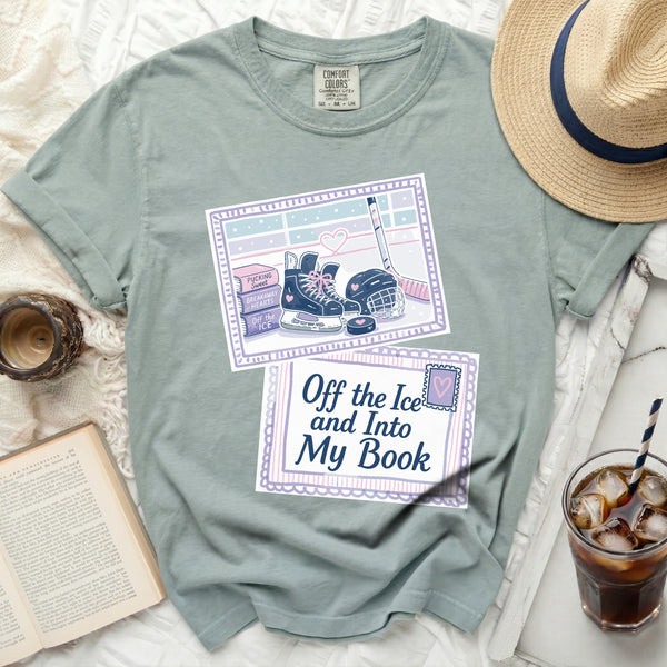 Off the Ice & Into My Book Next Chapter Tee in Bay