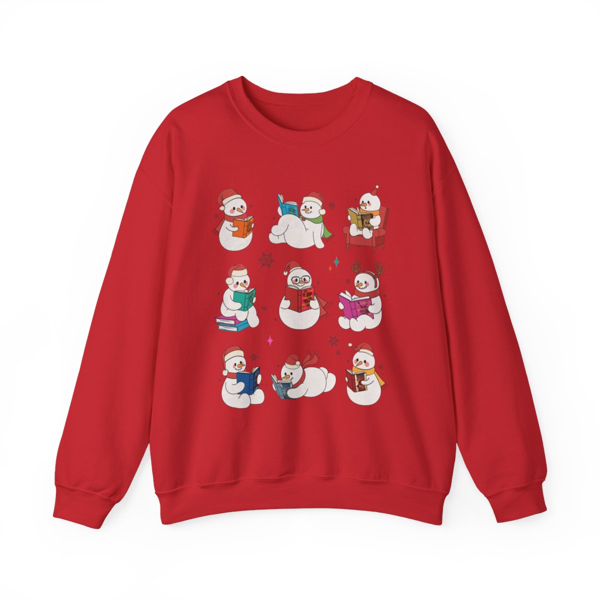 Cute Snowmen Reading Festive Sweatshirt