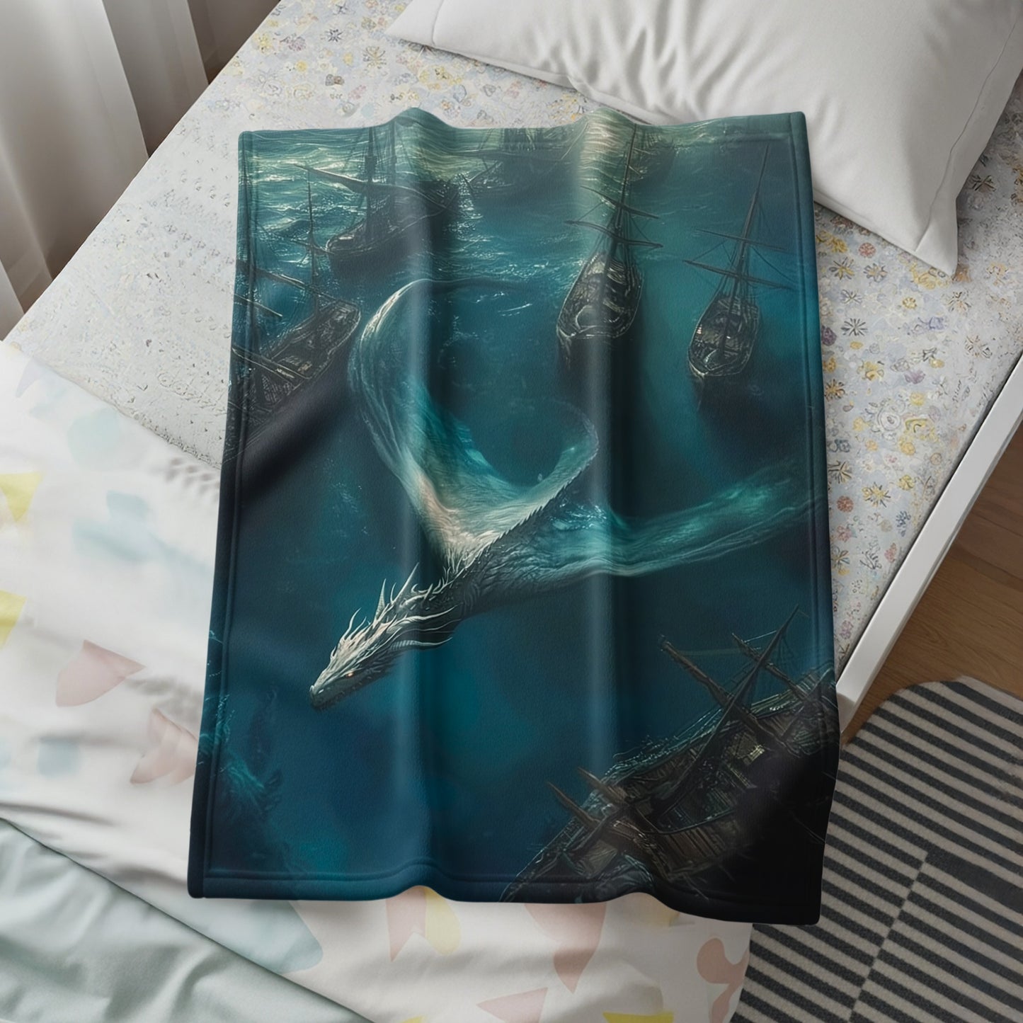 Enchanting Dragon Sea Blanket Captures Epic Fantasy Scene