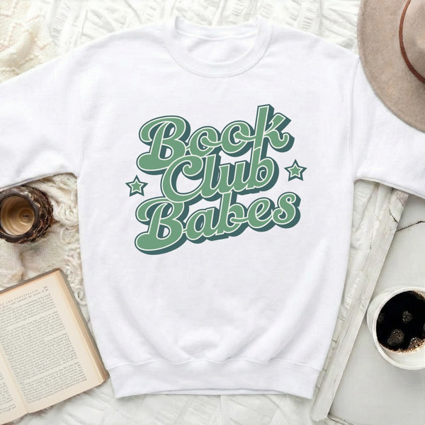 Book Club Babes Sweatshirt in White