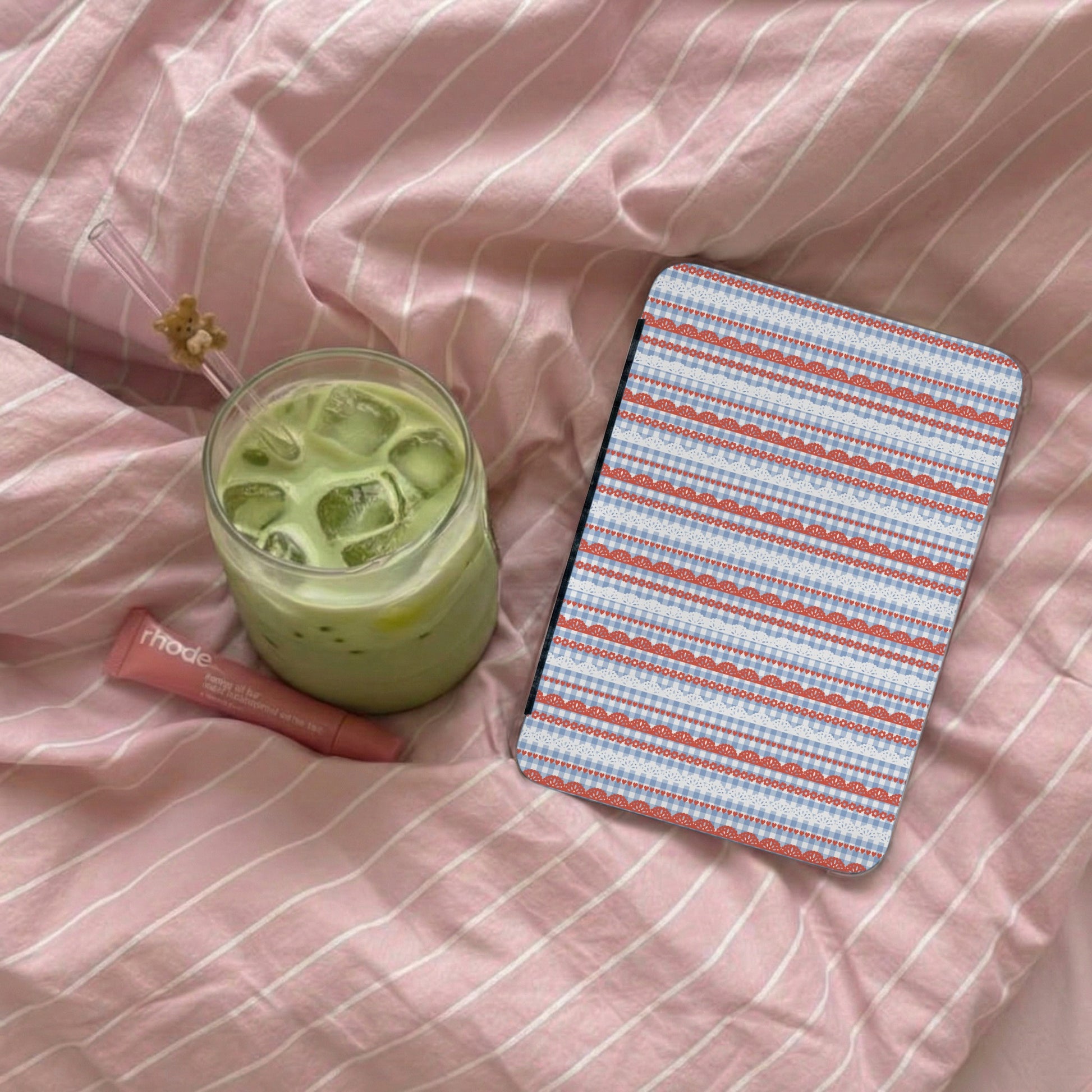 Pastel Striped Pattern Tablet Cover Case Accessory