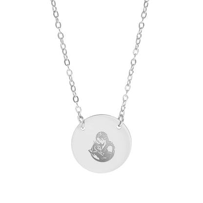 Elegant Mother's Embrace Engraved Pendant Necklace