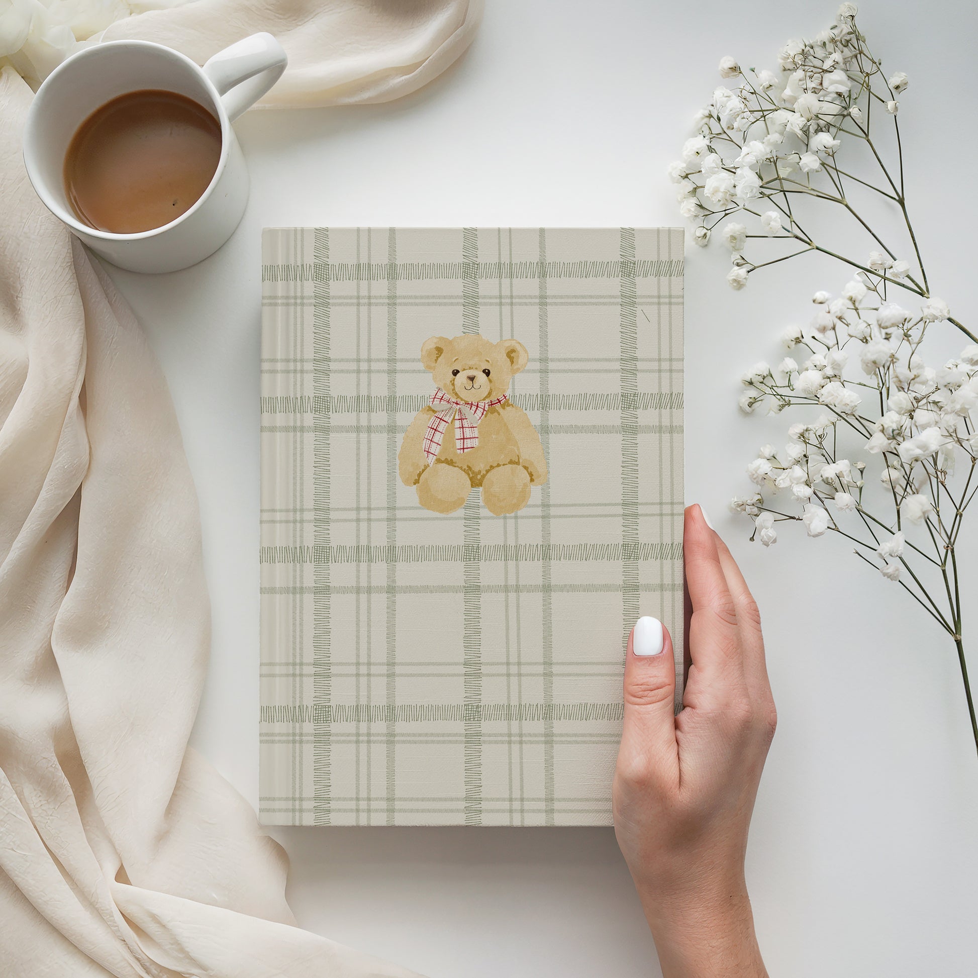 Cozy Bear Design Plaid Pattern Notebook Product