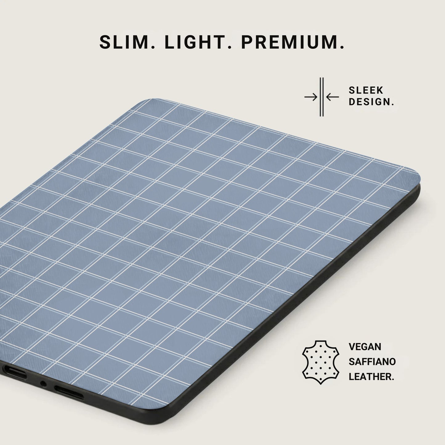 Slim Light Premium Sleek Design Vegan Saffiano Leather Cover