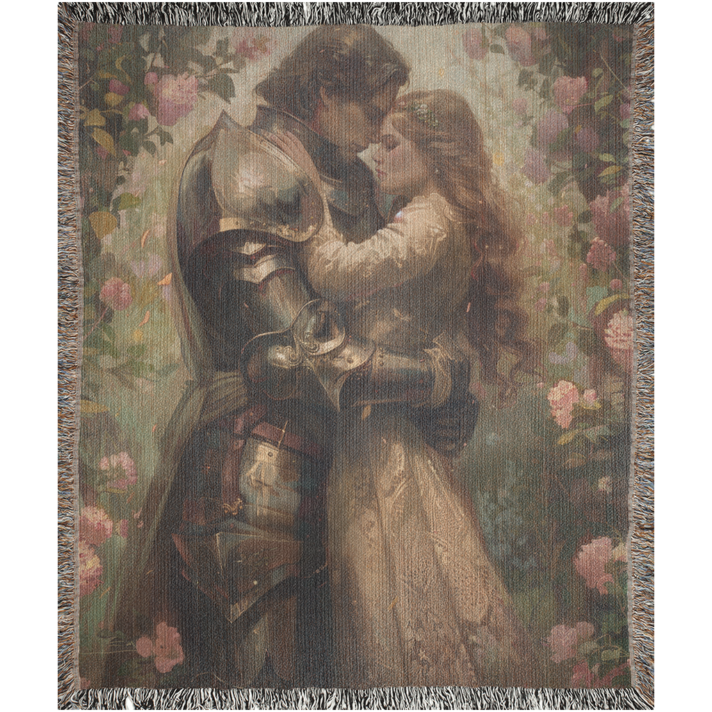 🌿 Knight & Princess Woven Throw Blanket