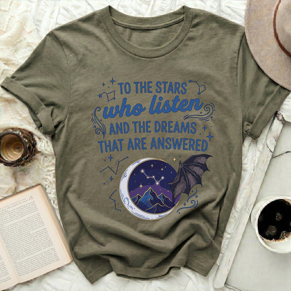 Starfall Dreams Graphic Tee in Military Green