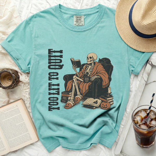 Chill Skeleton Reader Tee in Island Reef