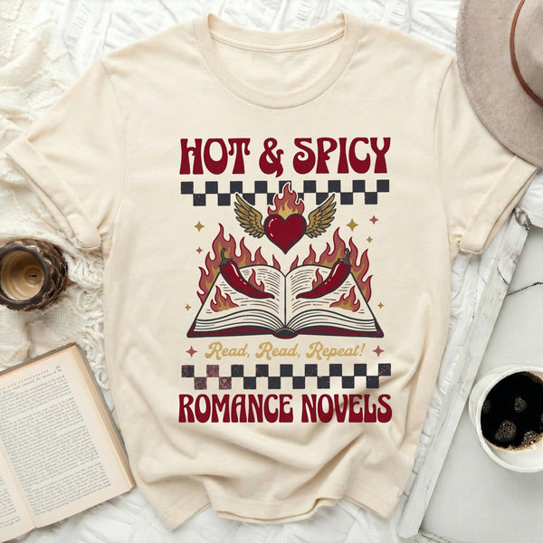 Hot & Spicy Romance Novels Tee in Natural