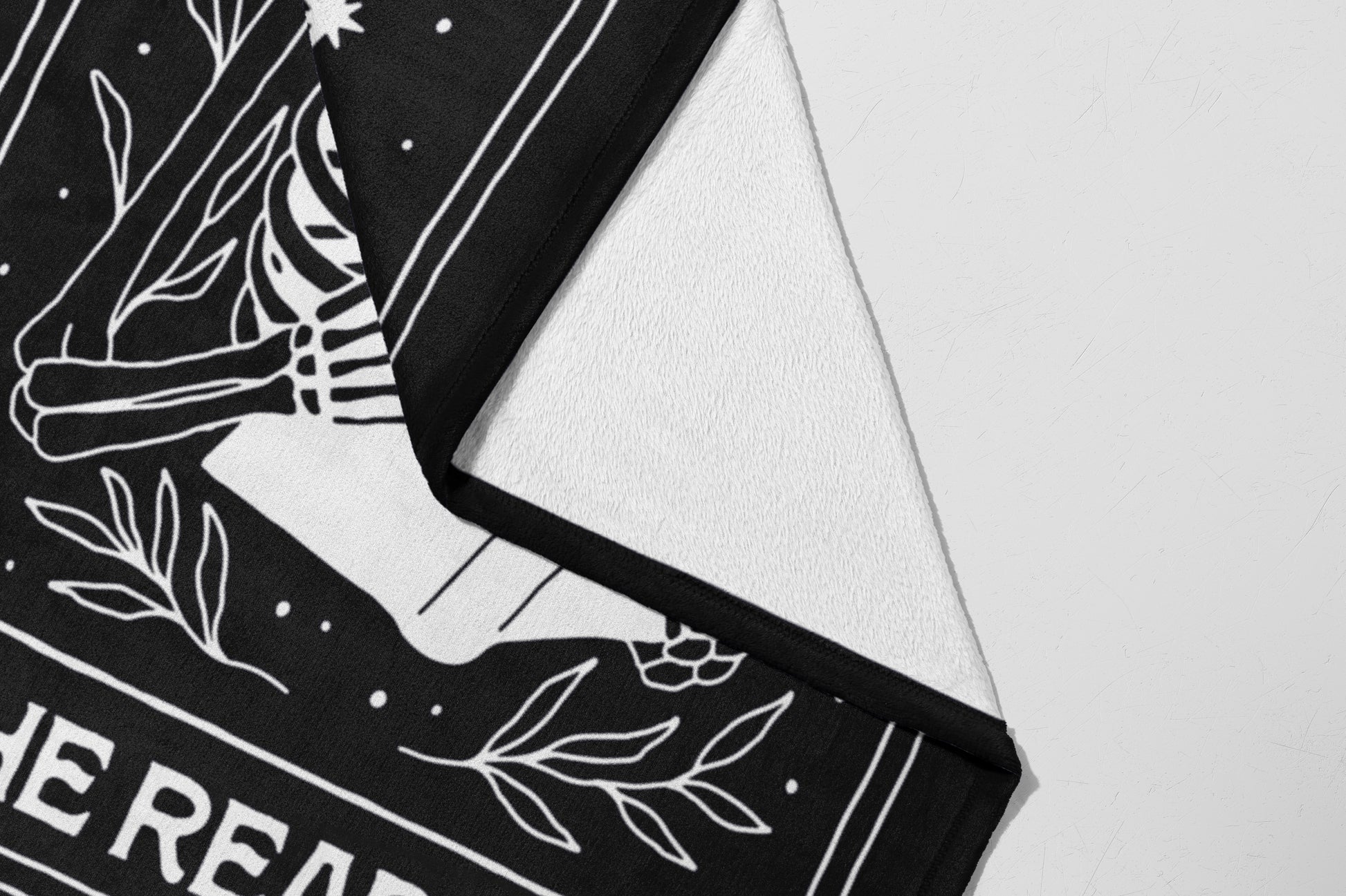 The Reaper is Coming Black and White Blanket