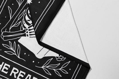 The Reaper is Coming Black and White Blanket