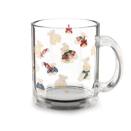 Teddy Bear Patterned Clear Glass Mug Product