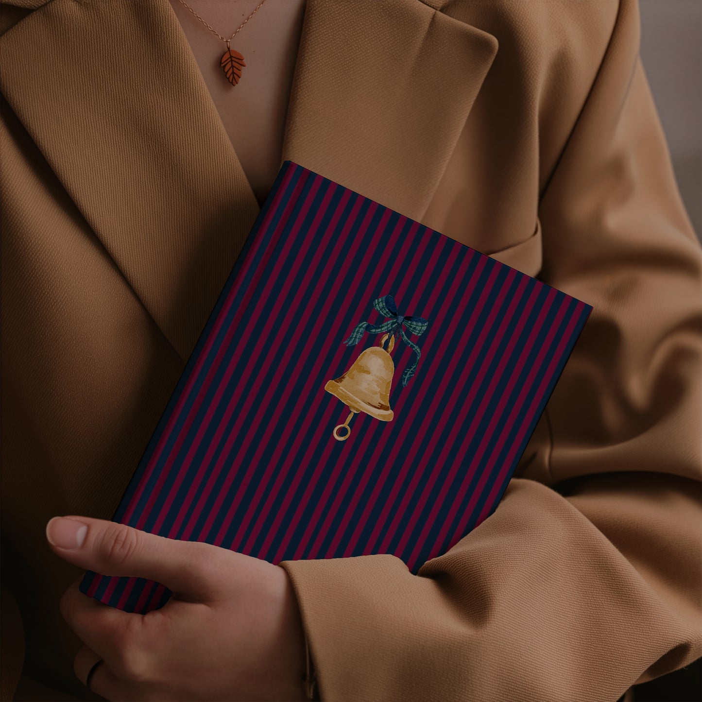 Festive Bell Embellished Striped Notebook Product