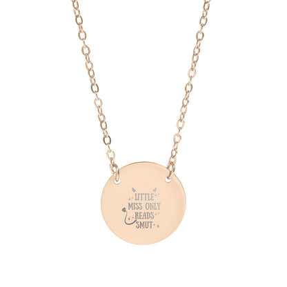 Little Miss Only Reads Smut Engraved Necklace