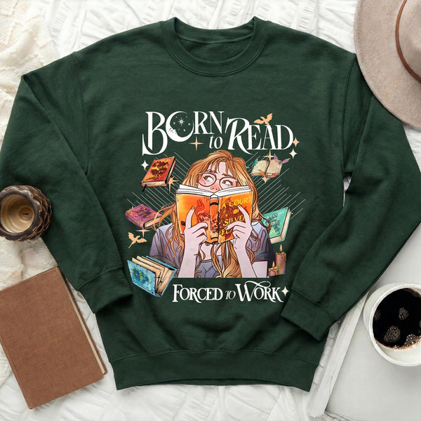ACOTAR Born to Read Sweatshirt in Forest Green