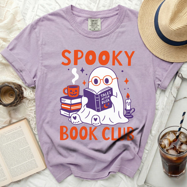Spooky Book Club Tee in Orchid