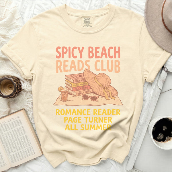 Spicy Beach Reads Club Summer Tee in Ivory