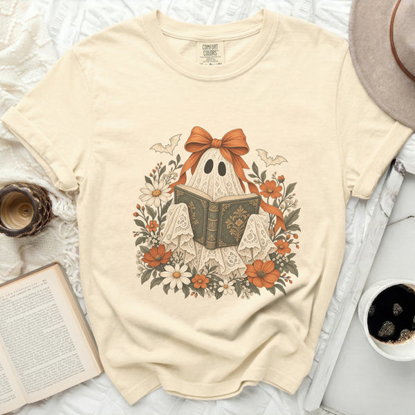 Bookish Lace Ghost Tee in Ivory