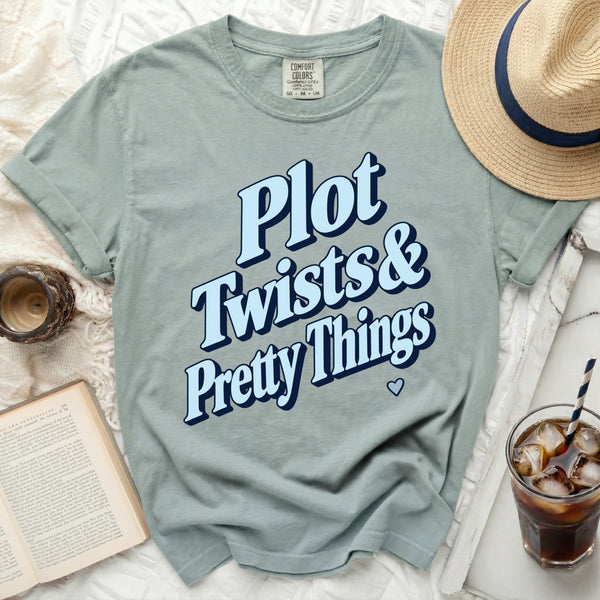 Retro Plot Twists Tee in Bay