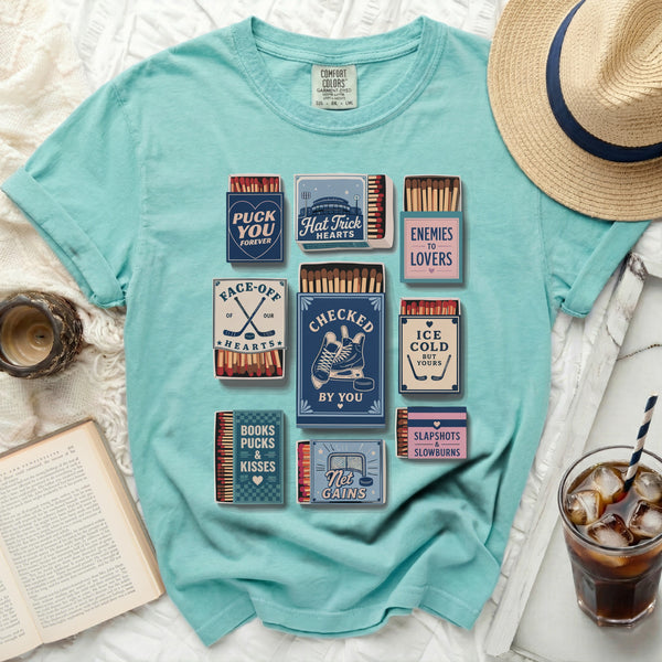 Hockey Love Matches Tee in Island Reef