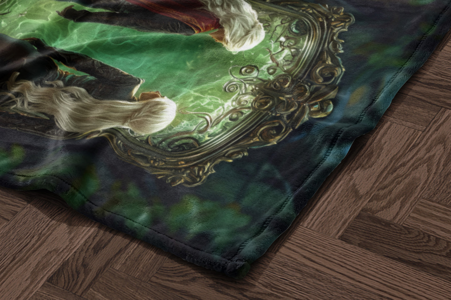Enchanting Scene With Mirror and Characters Blanket