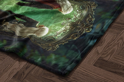 Enchanting Scene With Mirror and Characters Blanket