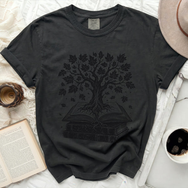 Literary Tree Tee in Black