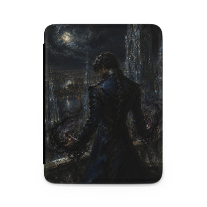 Dark fantasy artwork of a man in a trench coat with swirling dark magic.