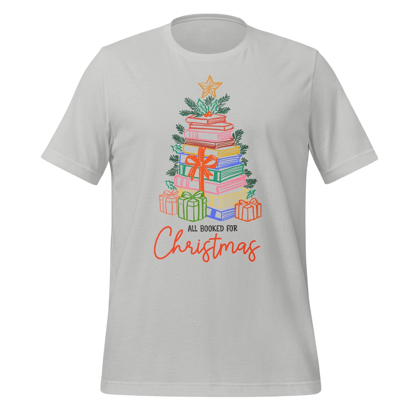 All Booked for Christmas Tree Design T-Shirt
