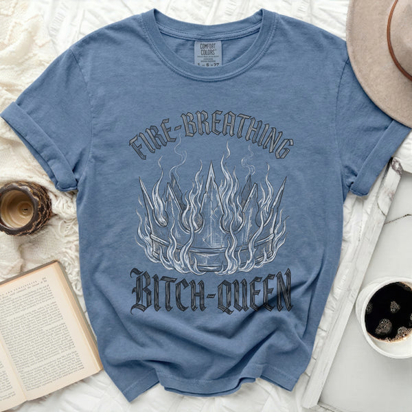Sketch Bitch-Queen Tee in Blue Jean