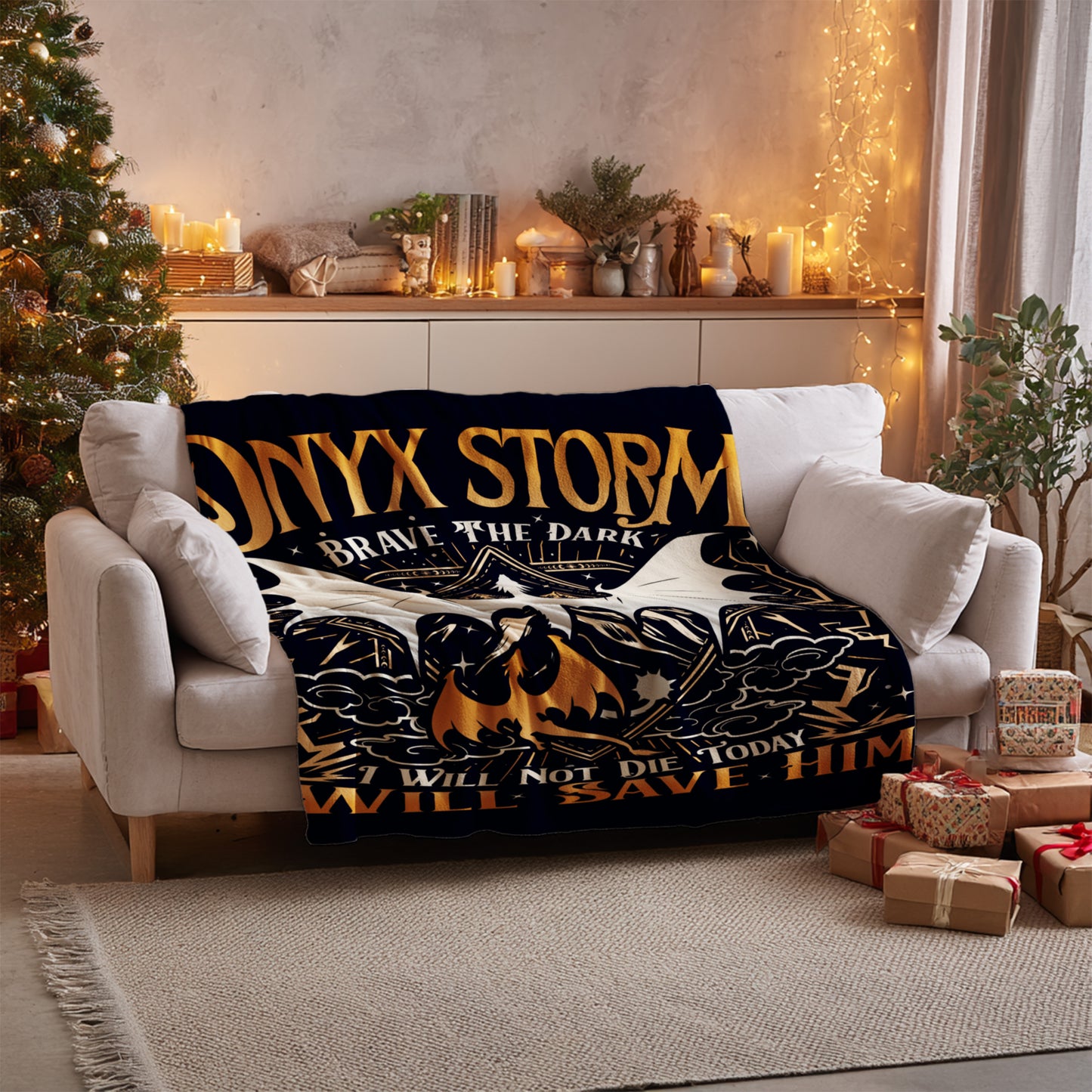 Onyx Storm Brave The Dark Cozy Blanket