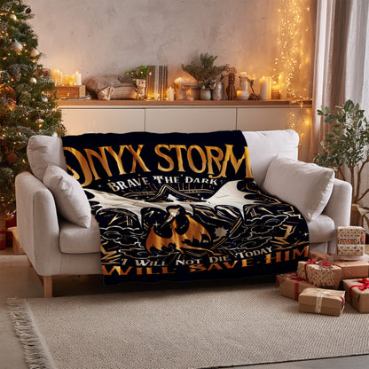 Onyx Storm Brave The Dark Cozy Blanket