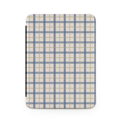 Blue and Beige Checkered Pattern Notebook