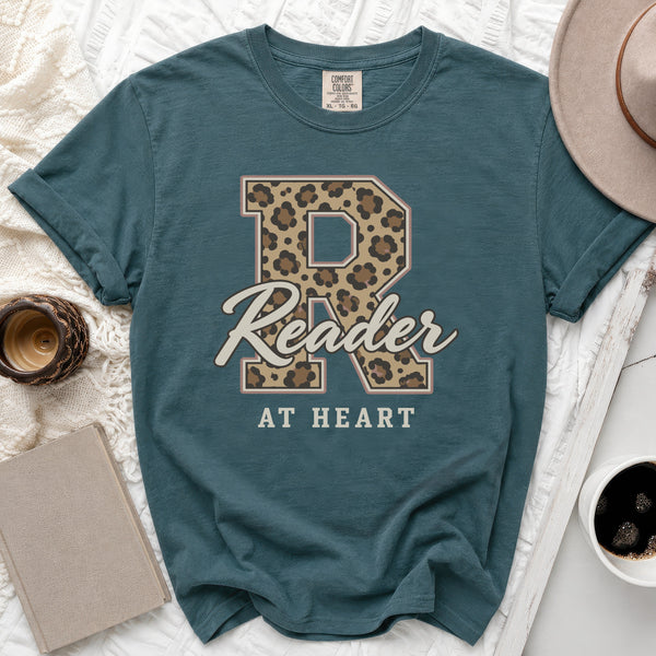 Leopard Reader Tee in Blue Spruce
