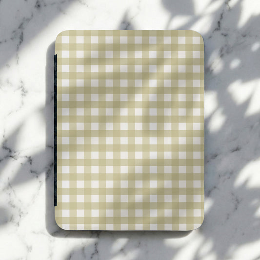 Beige and White Checkered Pattern Design Notebook