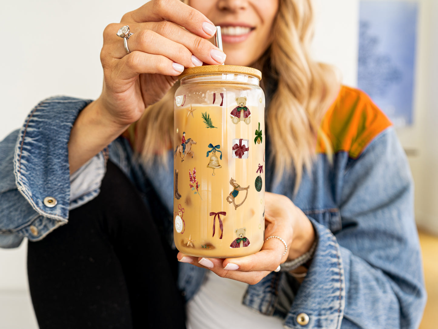 Decorative Candle Jar with Colorful Stickers Product