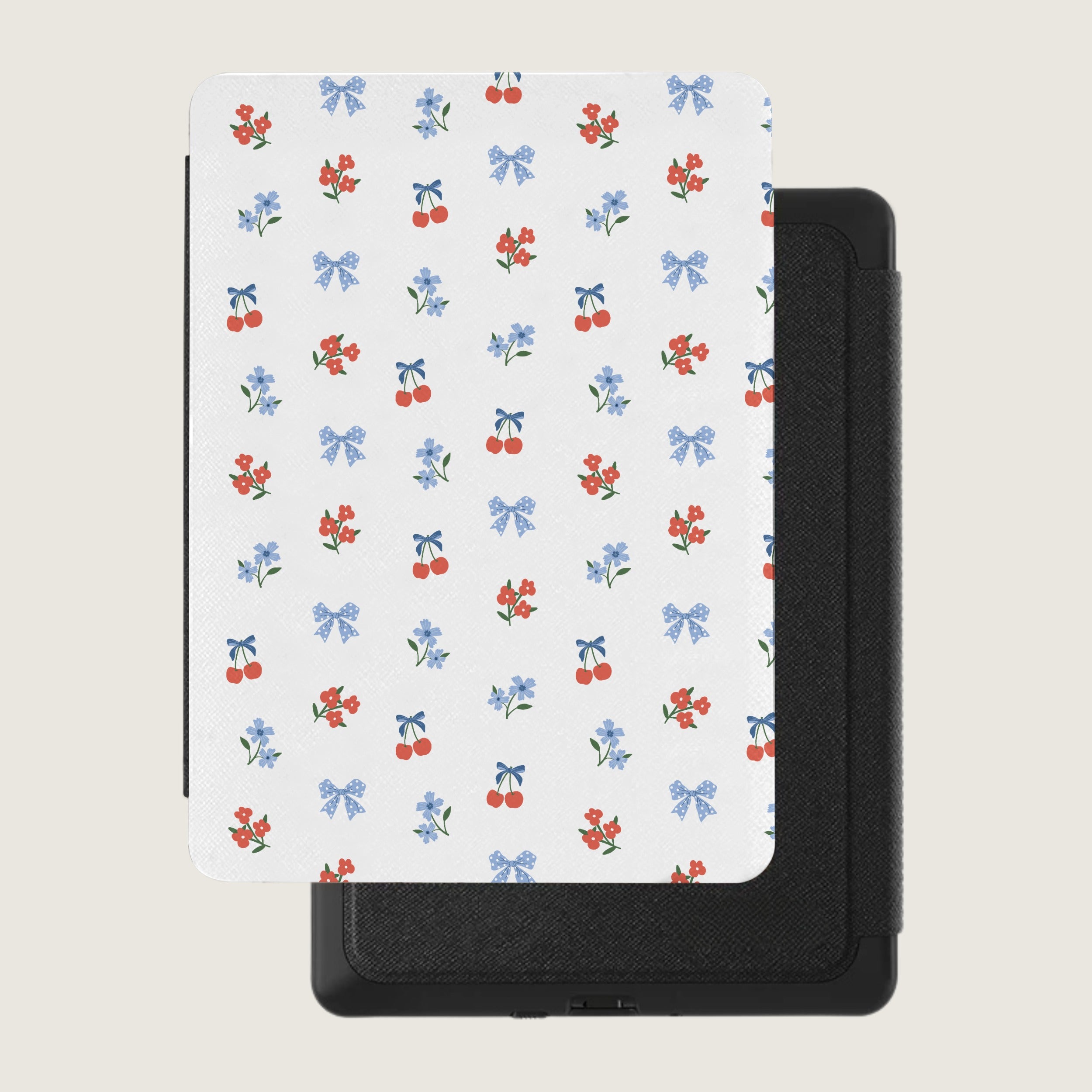 Cute Floral and Cherry Pattern Tablet Cover